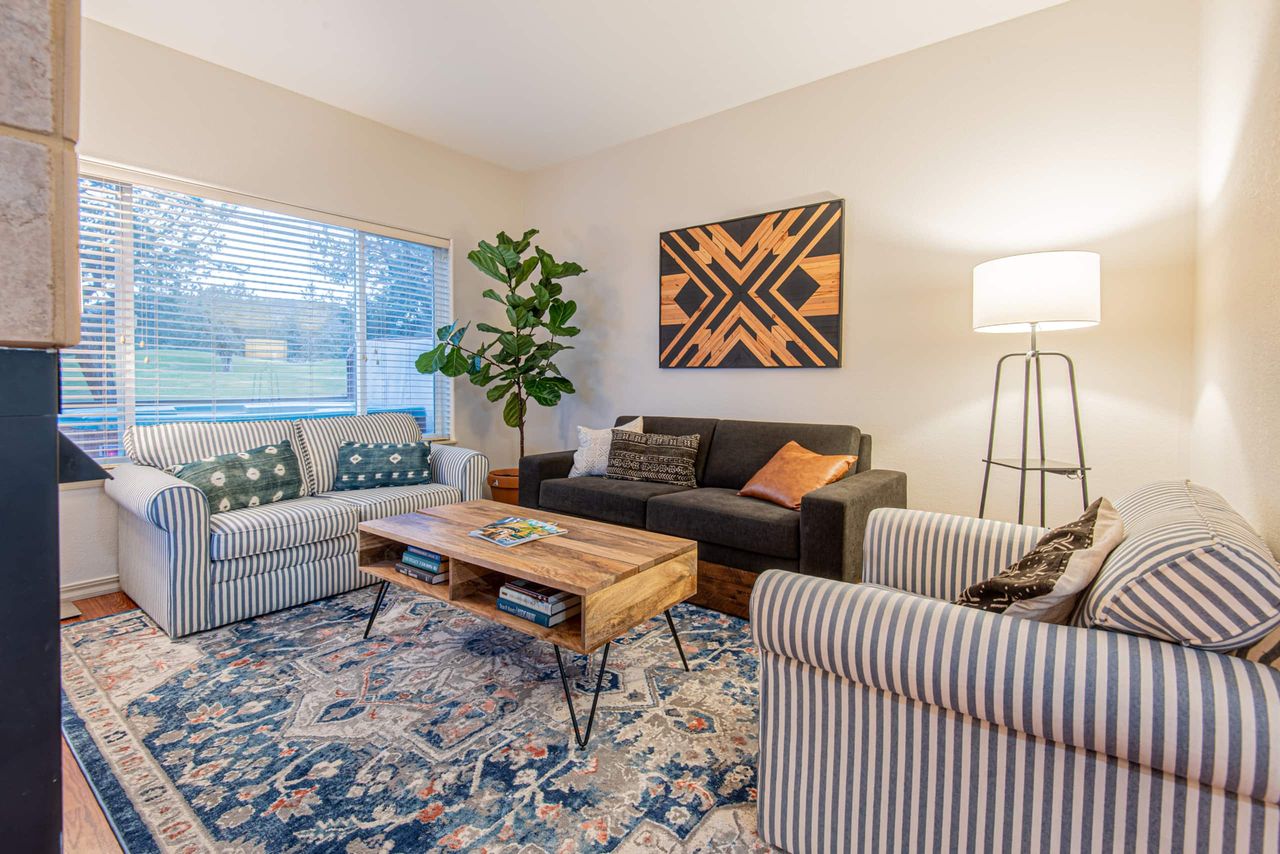 Plenty of room to unwind and relax with cozy seating and recently updated furniture for upmost comfort.