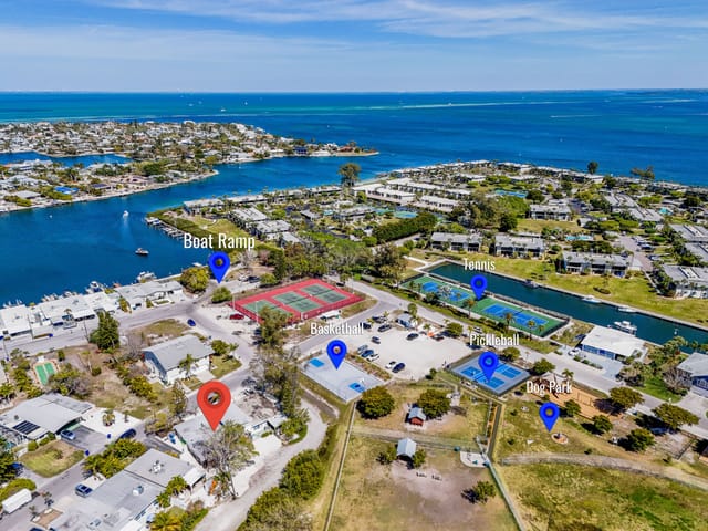 Red marker is where home is located relative to local amenities and the Bay