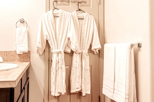 Plush, cotton robes for a true resort experience