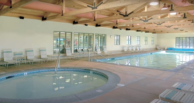 Indoor, open year around pool with lap pool and 1 foot deep pool for the littles to enjoy