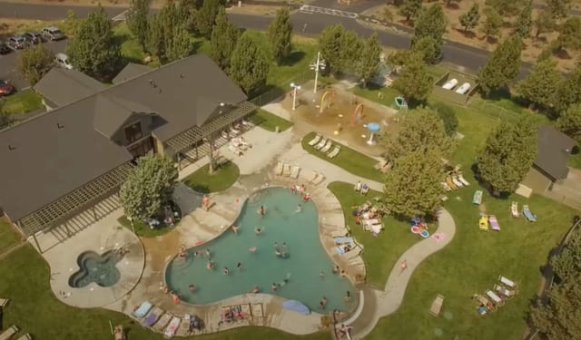 Outdoor infinity pool, open seasonally in the summer.