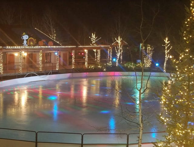 Outdoor Ice skating at Seventh Mountain Resort Just 25 minutes away