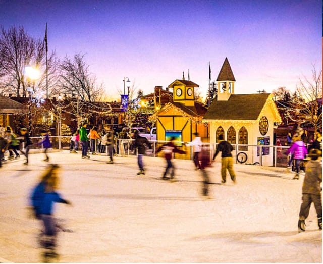Winter Fun at the Redmond Outdoor skating rink, just 10 minutes away