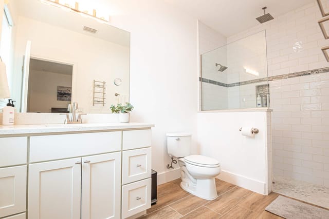 1st Master- walk-in shower fully stocked ready for you to get most of your day