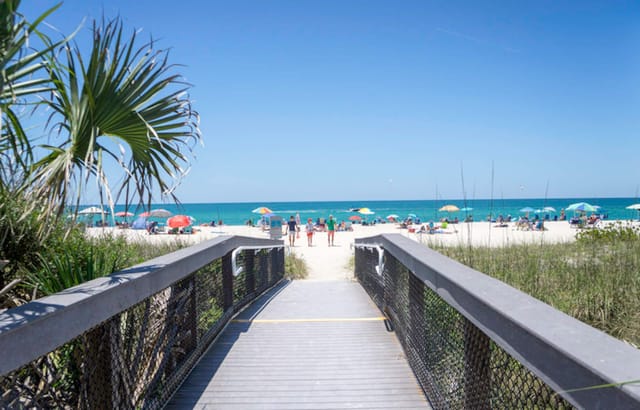 Nokomis Beach entrance. This is a local's favorite and a lot of people like it better than Siesta Beach. Less than 10 mi