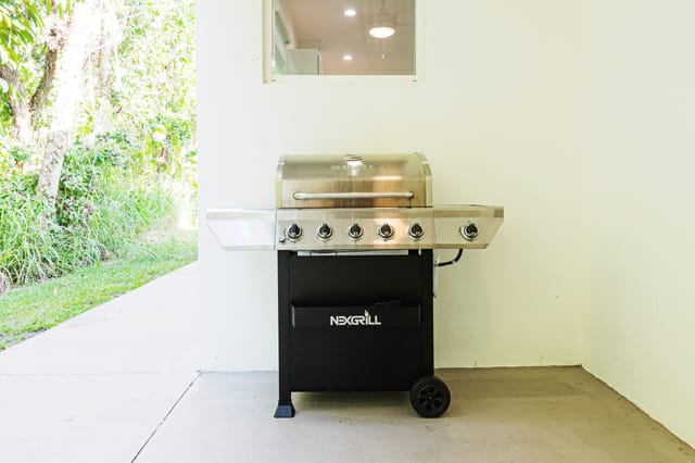 BBQ ready to be fired-up on the outside patio and is perfect for a day relaxing at home and enjoying a freshly grilled m