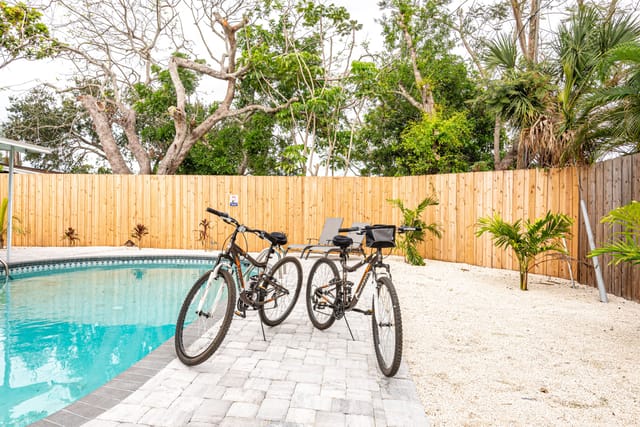 Two adult bikes for cruising on the nearby Tamiami Legacy Trail. https://www.friendsofthelegacytrail.org/map-page-2/