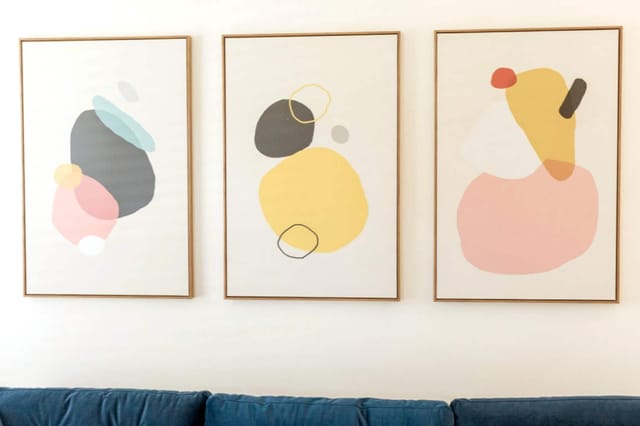 Art work above seating area