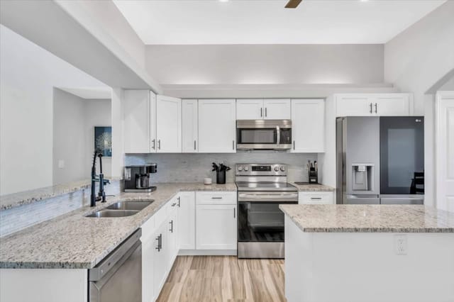 Perfect counter space for hosting and has an extra dining are