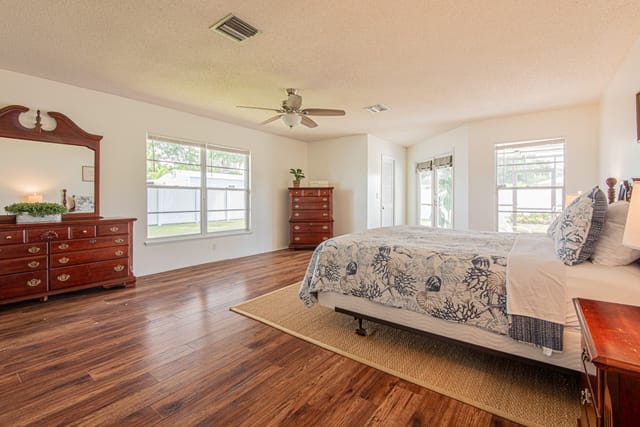 Larger master suite with master bathroom shower and walk-in closet